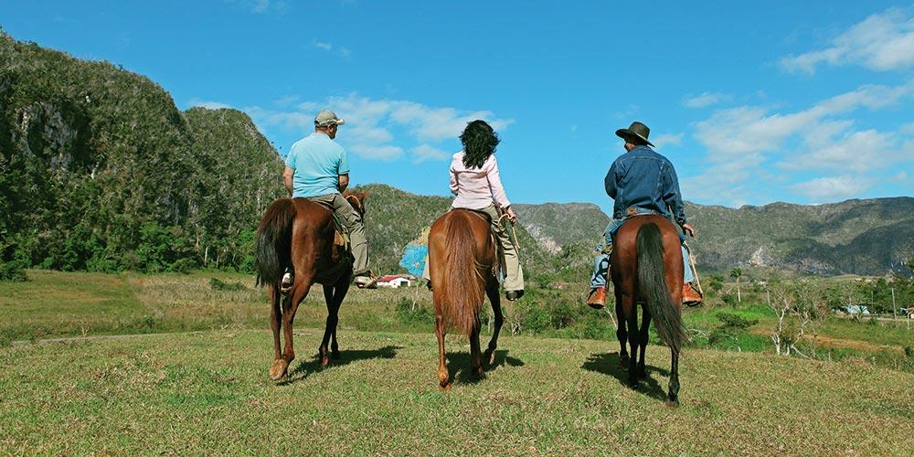 tour guidato a Vinales a cavallo o con trekking, pranzo creollo, visita alla casa del contadino, alle piantagioni di tabacco e caffè